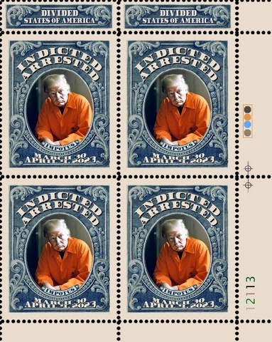 Trump - Indicted & Arrested! - (Artistamp, Faux Postage, Cinderella) Cover