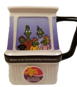 Baileys Coffee Mug St Thomas Virgin Islands Skyride Bushwackers Square Iguanas - Picture 1 of 4