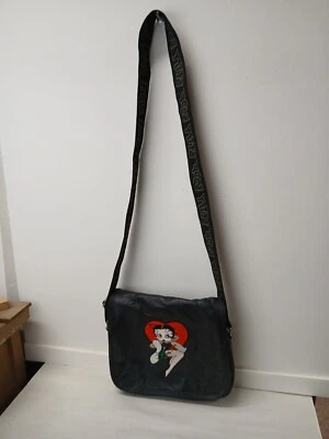 Cartera de hombro Betty Boop de cuero negra (Bin-G) Foto 1 de 4