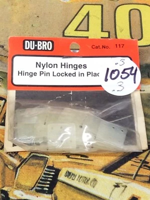 Dubro 117 Nylon Hinge: Hinge Pin Locked In Place 15pc. NewInPack USA Shipped - Image 1 of 3