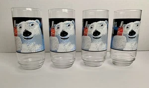 Coca Cola Collectible Bear Glasses Cups 1990's Indiana Glass Co 16 Oz w/ Box VTG - Picture 1 of 11