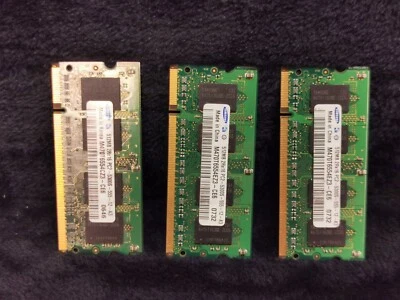 Lot of 3 Samsung M470T6554CZ3-CE6 512MB 2Rx16 Laptop RAM Memory DDR2 PC2-5300S - Image 1 of 4