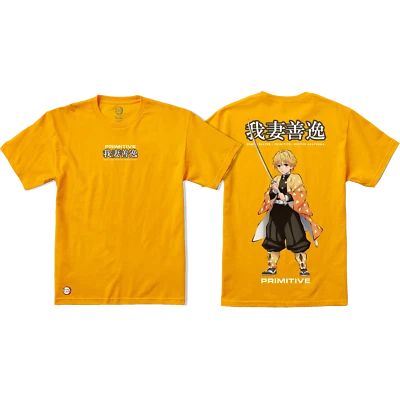 Primitive Skateboards x Demon Slayer Zenitsu Agatsuma Gold T-Shirt