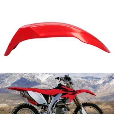 Supermoto Red Front Fender Mudguard For Honda CR CRF 125 Suzuki Kawasaki Yamaha - Image 1 of 4
