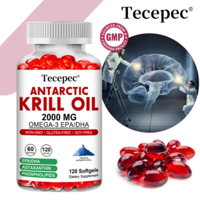 Antarctic Krill Oil 2000 mg Softgels | Omega-3 EPA, DHA, with Astaxanthin - Image 1 of 4