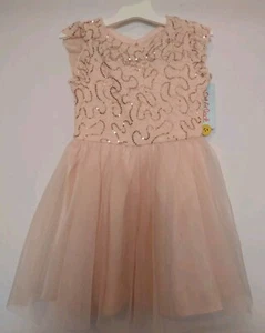 Girls Cat & Jack Pink Short Sleeve Sequence Party Dress Small (4/5) - Picture 1 of 4