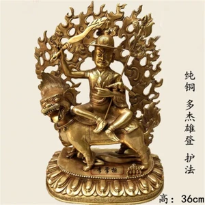 14" bronce Doryhe Shugden Buda Rey Kong Vajradhara snga-bsgyur protector Dios - Imagen 1 de 4