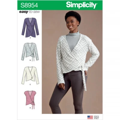 Simplicity Sewing Pattern S8954 Misses Cardigan Length Variations Sizes XXS-XXL - Image 1 of 4