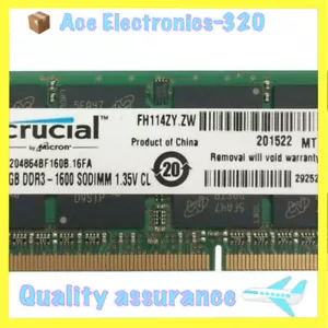 Crucial 32GB (2x 16GB) KIT SO-DIMM DDR3L 1600Mhz 204-Pin PC3L-12800 1.35V Memory - Picture 1 of 2