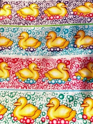 FABRIC Just Rubber Ducky Stripe Bubble MICHAEL MILLER Quilt Sew BTQY Cotton Rare - Image 1 of 3