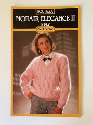 1980s Vintage Knitting Pattern Cleckheaton Womens Mohair Elegance 12 Ply Jumpers - image 1 of 4