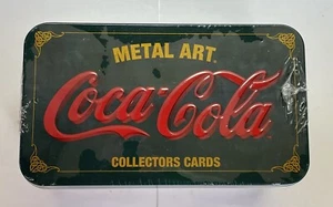COCA-COLA 1994 Metal Art 20 Collectors Trading Cards in Sealed Tin Brandneu  - Bild 1 von 6