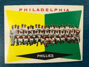1960 TOPPS BASEBALL CARD PHILADELPHIA PHILLIES TEAM CARD #302 (NM) - Foto 1 di 2