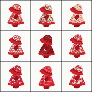 9 RED Applique SUNBONNET SUE 9"x9" Cotton Fabric Quilt BLOCKS, See Description - Picture 1 of 11
