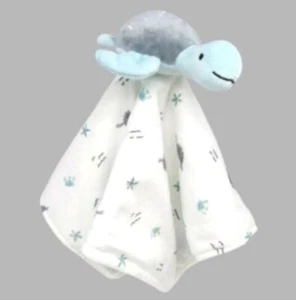 NWT Carters Just One You Aqua Grey White Sea Turtle Baby Plush Security Blanket - Picture 1 of 6