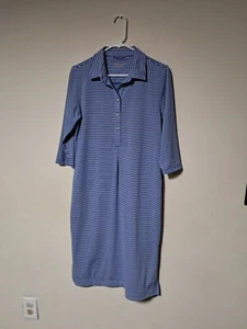 Vineyard Vines Performance Shirt Dress Womens Blue White Stripe Preppy Size S. - Picture 1 of 9