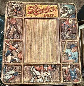 Vintage STROHS Sports "Keep Your Schedule Up" 3D Beer Sign - 20 1/2” By 18 1/4” - Picture 1 of 9