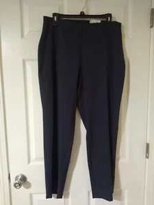 Nine West Side Zip Skinny Dressy Pants Size 14 Navy New (RT005K) - Picture 1 of 9