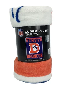 NFL Denver Broncos Classic Super Soft Micro Rasche Large Throw Blanket 46" X 60" - Picture 1 of 2