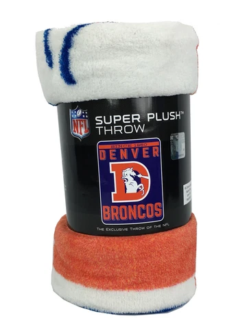 NFL Denver Broncos Classic Super Soft Micro Rasche Large Throw Blanket 46" X 60" Cover