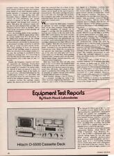 Hitachi - D-5500 Cassette Deck - Full Original Test Report - 1979