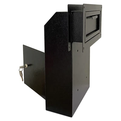 Plugsharge Door Drop Box, Mail Slots, Through The Door  Locking Mailbox, Black - Image 1 of 4