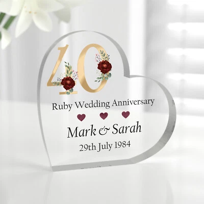 40th Anniversary Gift Ruby Wedding Anniversary Present 40 Years Married Parents