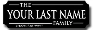 LETRERO METÁLICO APELLIDO PERSONALIZADO, NOVEDAD, TALLA 12"X4"  - Imagen 1 de 1
