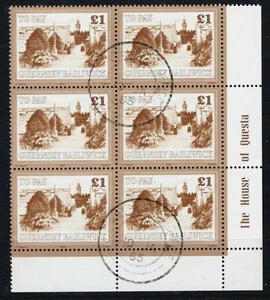 GB GUERNSEY Postage Due £1 Stamps Block of Six Imprint CTO 1985 CDS Used SS2312 - Picture 1 of 6