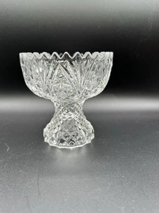Anchor Hocking Early American Prescut Star of David Footed Compote Dish 5.5” (LT - Picture 1 of 8