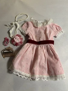 American Girl Doll Samantha BeForever Pink Meet Dress GUC w/ Accessories Crown - Picture 1 of 12