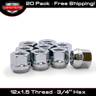 LUG NUTS OPEN END BULGE ACORN 12x1.5 20 PIECES 3/4" HEX - Image 1 of 4