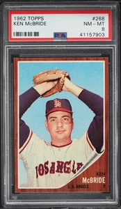 1962 Topps BB Card #268 Ken McBride Los Angeles Angels PSA 8 NM-MT - Picture 1 of 2