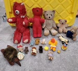 Lot Of 15+ Small Vintage Plush And Other Animal Stuffed Toys 1960s-80s - Picture 1 of 14