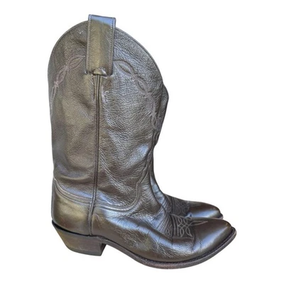 Larry Mahan Western Cowboy Boot Dark Brown Leather Women size 7.5 C - Image 1 of 4