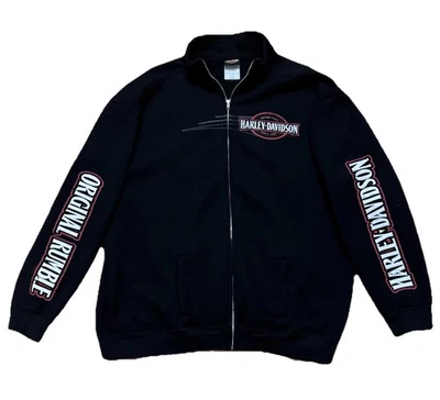 Harley Davidson Full Zip Sweatshirt Arm/Back Hits Freedom Harley Pockets Sz. XL - Image 1 of 4