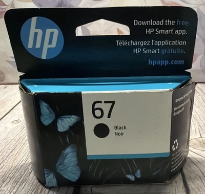 HP 67 Black Ink Cartridge Genuine Original Exp 3/2026 ~ New Sealed - Image 1 of 2