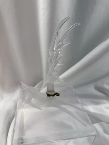 Vintage Silvestri Frosted Glass Reindeer Buck with Clear Antlers Collar - Picture 1 of 8