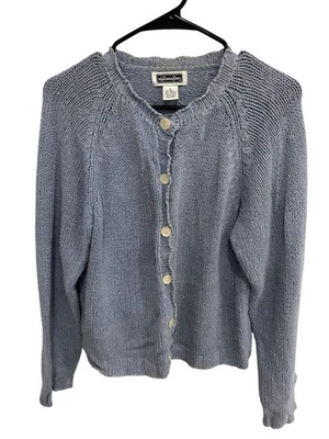 Suéter Cárdigan Xhilaration Botón Frontal Talla XL Azul Algodón Ramie Acogedor Tejido Foto 1 de 4