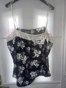 Ladies George Camisole Black And White Top Uk 22 - Picture 1 of 5