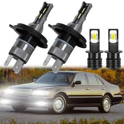 Para Infiniti Q45 1997 1998 - Combo de 4 faros LED altos bajos + bombillas antiniebla Foto 1 de 4