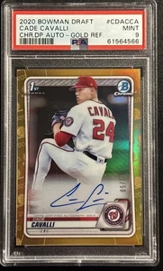 2020 Bowman Draft Cade Cavalli Gold Refractor Auto #01/50 PSA 9 Nationals - Picture 1 of 2