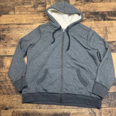 LL Bean Para Hombres Sherpa Forrado Cremallera Completa Sudadera con Capucha Gris XL Regular Foto 1 de 4