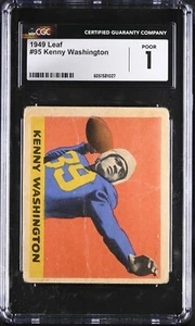 1949 Leaf #95 Kenny Washington Los Angeles Rams - CGC 1 Poor - Picture 1 of 2