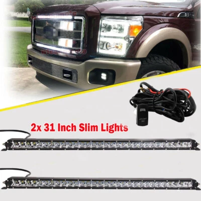 Parachoques delantero Fit 11-16 Ford F250 F350 F450 2x 150W barra de luz LED + cable Foto 1 de 4