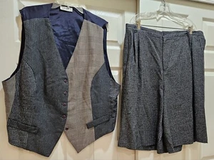 Women's 24W 2-Piece, Mixed Plaid, Polyester, Rayon, Heavy Weight Skort & Vest - Picture 1 of 18