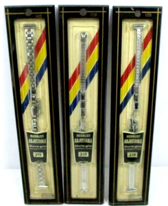3 VINTAGE Medalist Adjustable Dura-glo Bonded Finish Wrist Watch Band Hong Kong - Bild 1 von 9