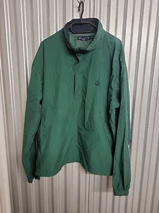 Vintage Nautica Smock Jacket 1/4 Zip Green Size XL Water Resistant Cuffed Sleeve - Picture 1 of 8