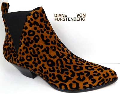 Botas Chelsea Diane von Furstenberg NADIE para mujer talla 6,0 medianas, camel/negras, NUEVAS Foto 1 de 4