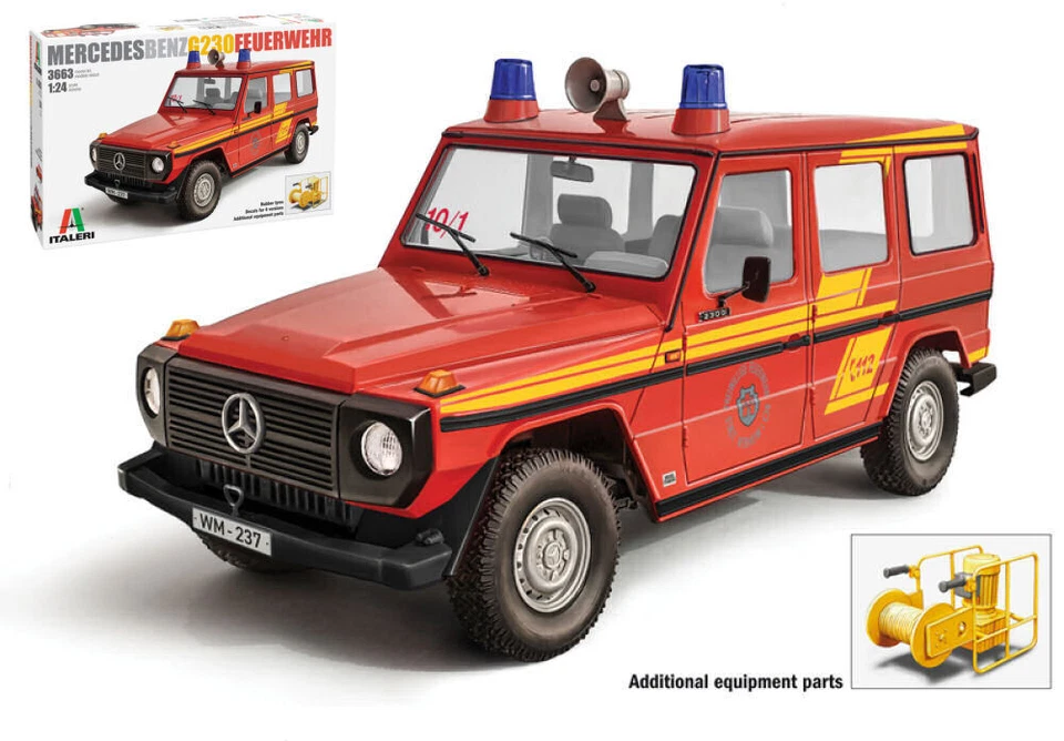 Modellino auto da montare kit di montaggio Italeri MERCEDES G230 FEUERWHER 1:24 - Immagine 1 di 1